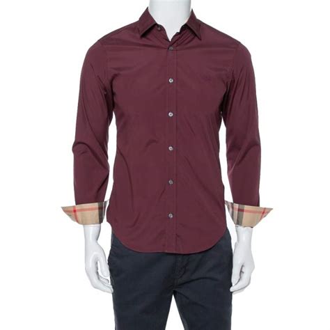 mens burberry shirt black|Burberry burgundy shirt design.